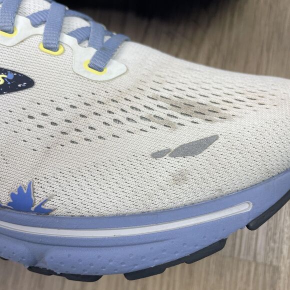 Brooks Ghost 15 Shoes Womens Size 10 White Blue Floral Running Sneakers - Picture 8 of 16